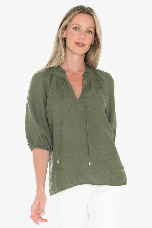 Jump Ruffle Neck Top