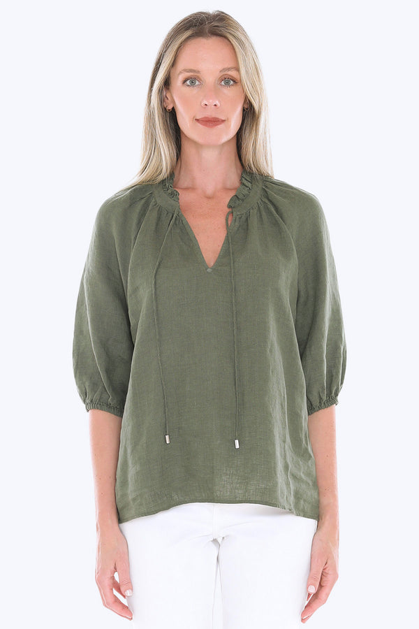 Jump Ruffle Neck Top