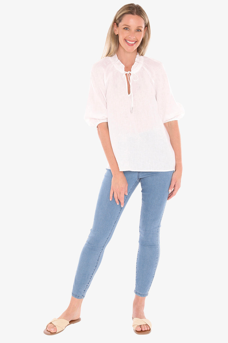 Jump Ruffle Neck Top