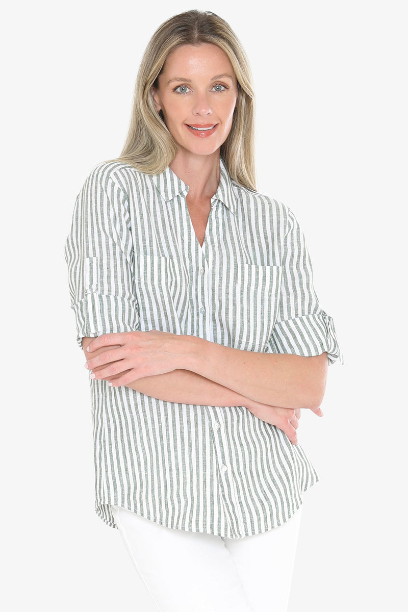 Jump Stripe Linen Shirt