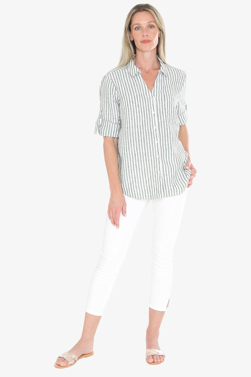 Jump Stripe Linen Shirt