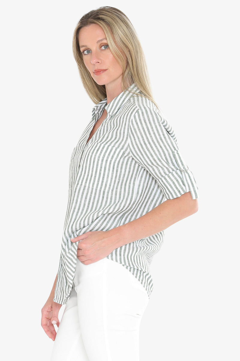 Jump Stripe Linen Shirt