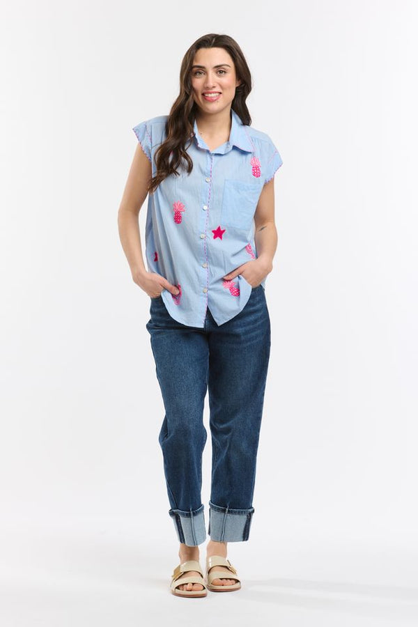 Italian Star Anime Emdroidered Shirt