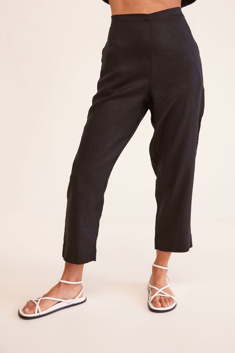 See Saw Linen 7/8 Elastic Back Pant