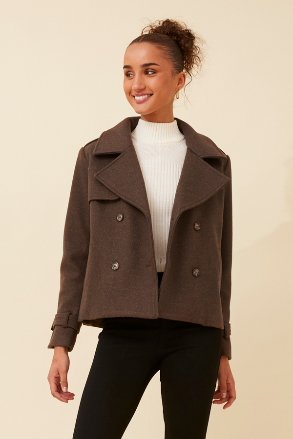 Caroline Morgan Crop Length Trench Jacket