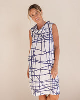 See Saw 100% Linen Cowl Neck Dress