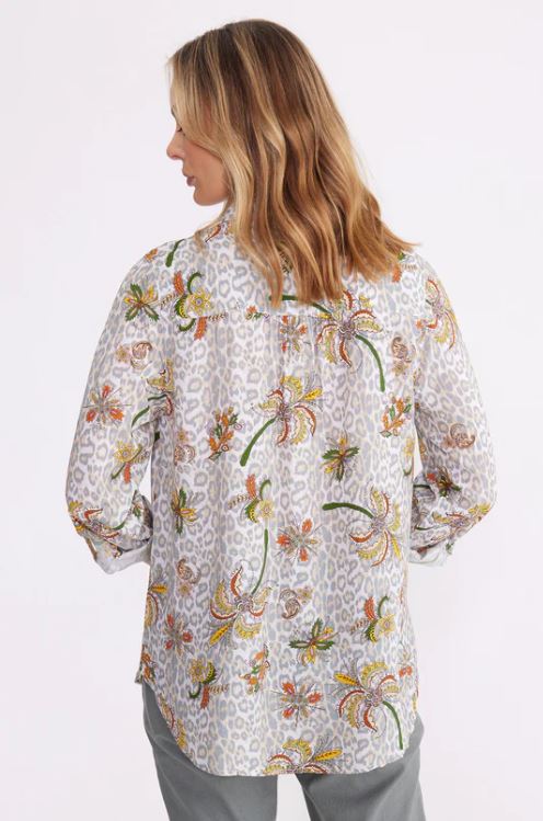 Yarra Trail Flower Leopard Print Shirt