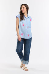 Italian Star Anime Emdroidered Shirt