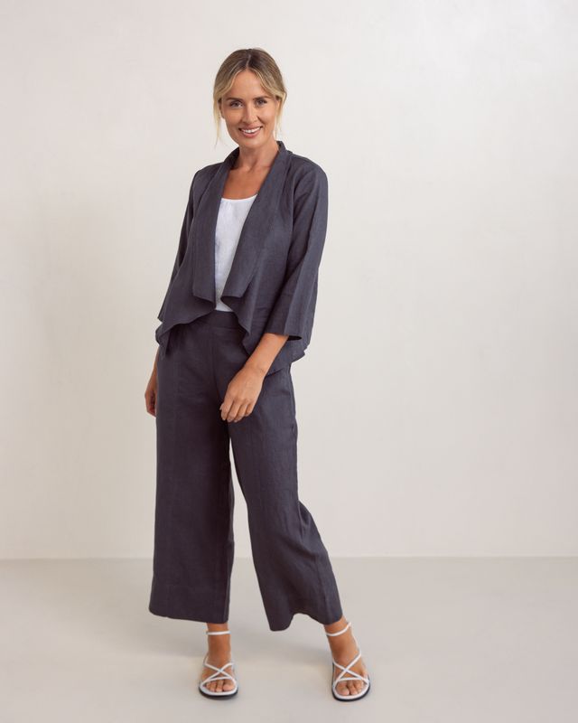See Saw 100% Linen Drape Jacket