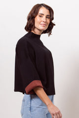 See Saw Wool Blend two Tone Knit Top