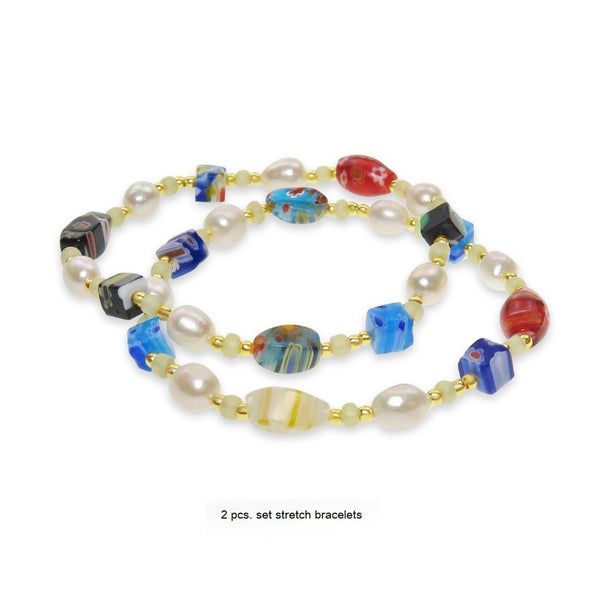 Jantan Mixed glass beads Freshwater Pearls