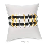 Jantan 2 rows black leather Bracelet