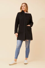 Caroline Morgan Zip Front Hooded Jacket