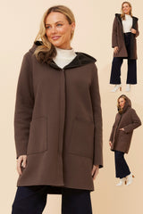 Caroline Morgan Zip Front Hooded Jacket