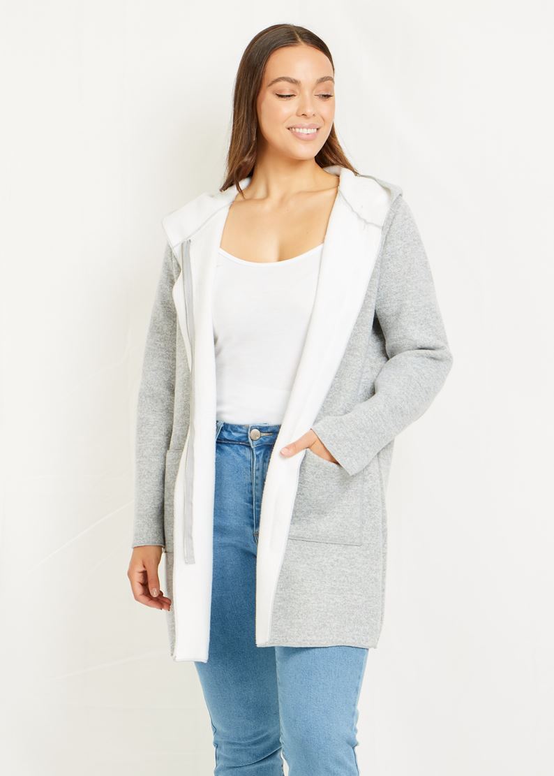 Caroline Morgan Zip Front Hooded Jacket