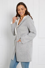 Caroline Morgan Zip Front Hooded Jacket
