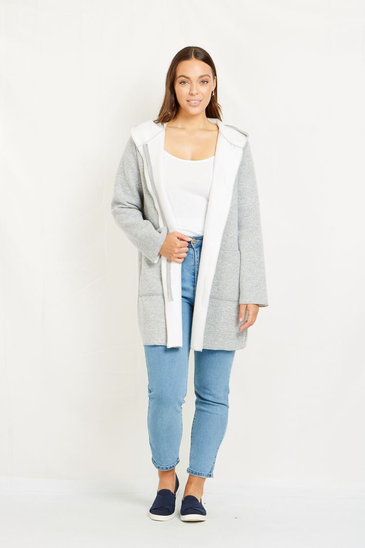 Caroline Morgan Zip Front Hooded Jacket