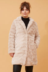 Caroline Morgan Faux Fur Teddy Coat
