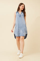 Caroline Morgan Denim Sleeveless Dress