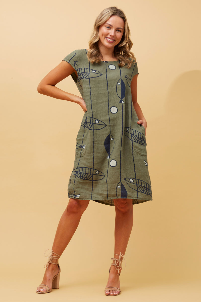 Bottega Linen Shift Dress