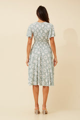 Caroline Morgan Ruffle Sleeve Dress