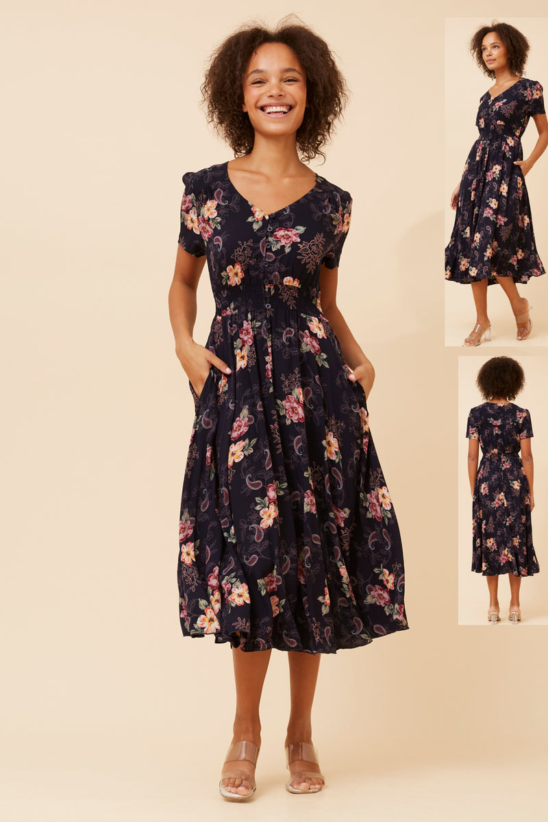 Caroline Morgan Floral Midi Dress