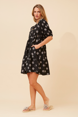 Caroline Morgan Ruffle Hem Dress