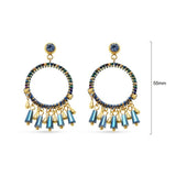 Jantan Glass beads dropped on crystal top pierced