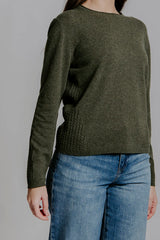 Fields Crew Neck Cable Trim Merino Blend Jumper