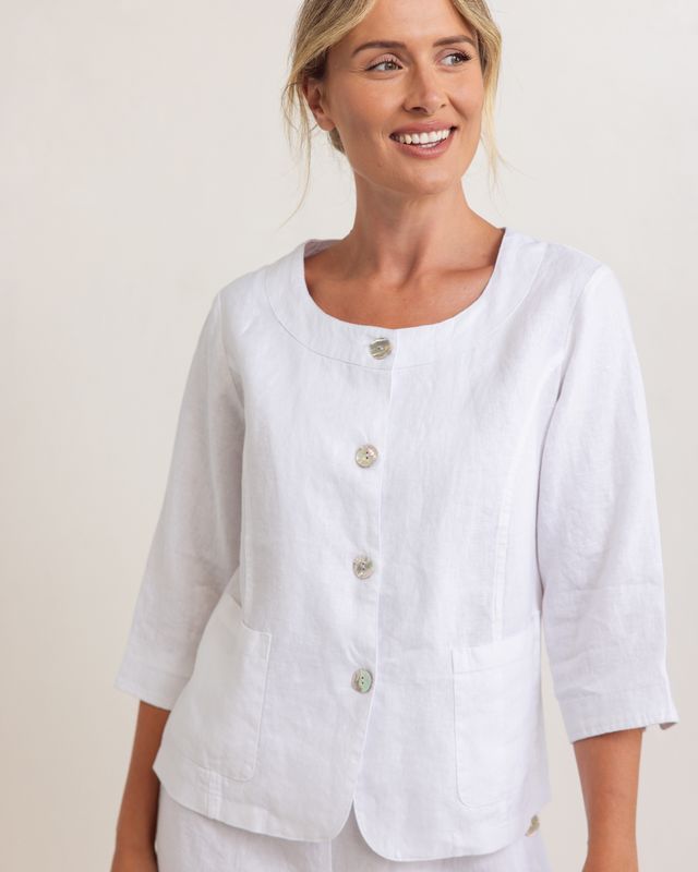 See Saw 100% Linen Utility Jacket