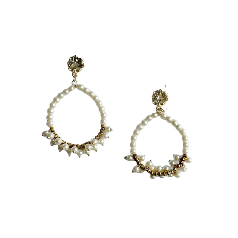 ZODA Lacey Pearl Hoop Earrings