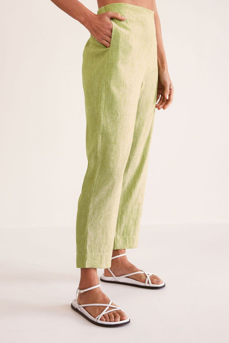 See Saw Linen 7/8 Elastic Back Pant