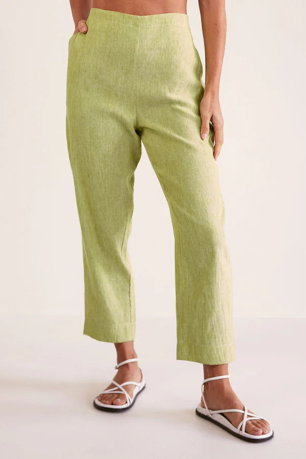See Saw 100% Linen 7/8 Flat Front Pant