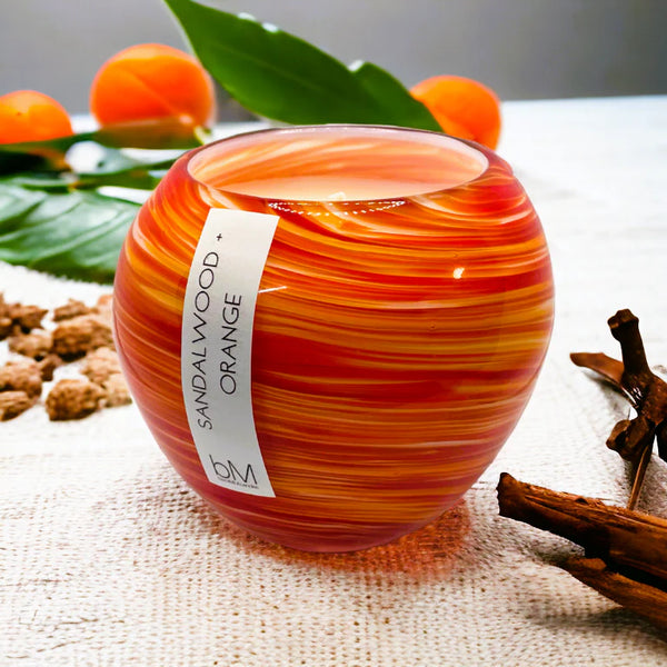 Globe Orange Swirl - Sandalwood + Orange Peel