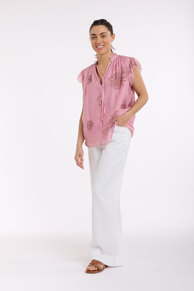 Beautiful Stories Frill Neck Top