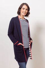 See Saw Wool Blend LI Trim Detail Cardigan