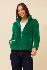 Caroline Morgan Zip Fluffy Jacket