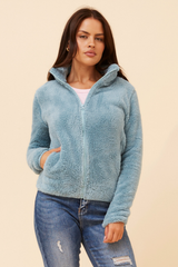 Caroline Morgan Zip Fluffy Jacket