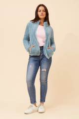 Caroline Morgan Zip Fluffy Jacket