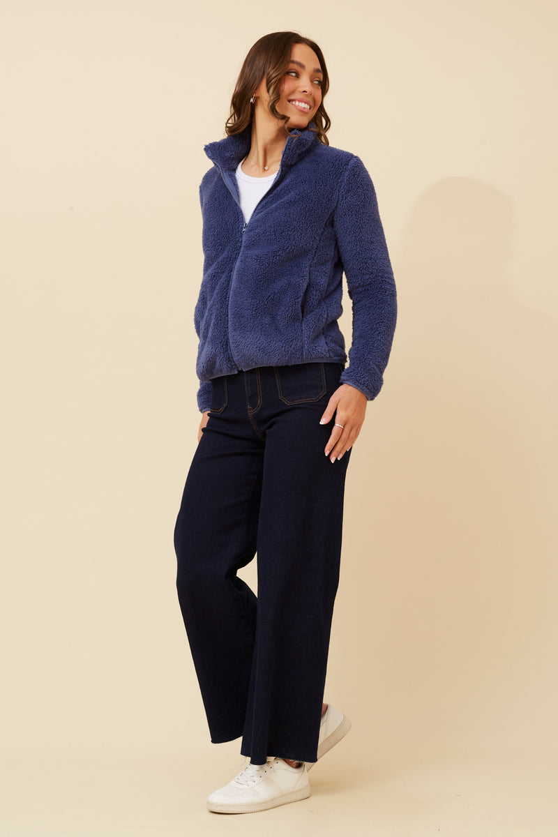 Caroline Morgan Zip Fluffy Jacket