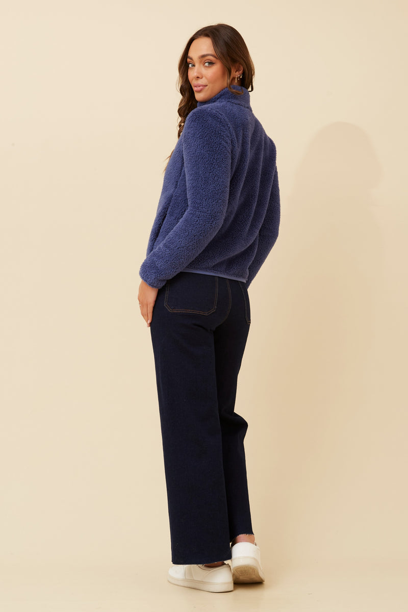 Caroline Morgan Zip Fluffy Jacket