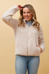 Caroline Morgan Zip Fluffy Jacket