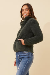 Caroline Morgan Zip Fluffy Jacket