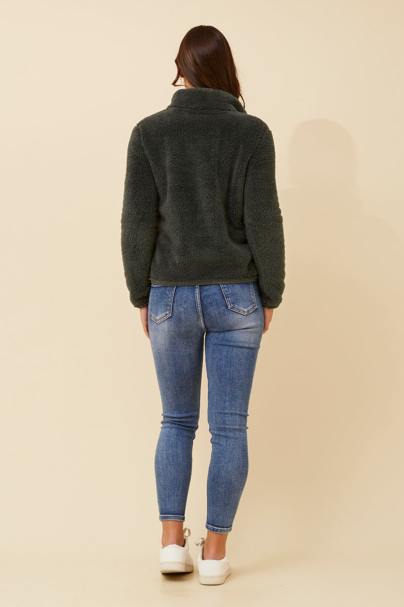 Caroline Morgan Zip Fluffy Jacket