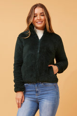 Caroline Morgan Zip Fluffy Jacket