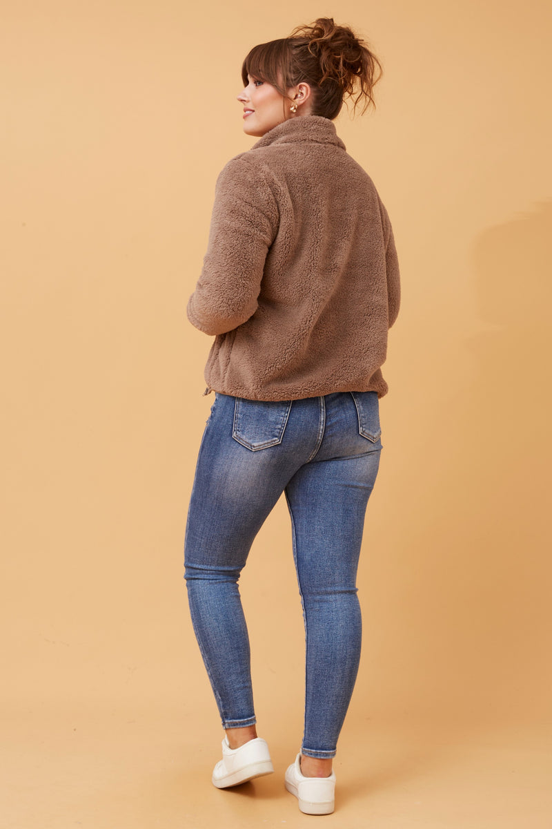 Caroline Morgan Zip Fluffy Jacket