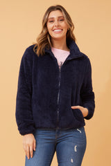 Caroline Morgan Zip Fluffy Jacket