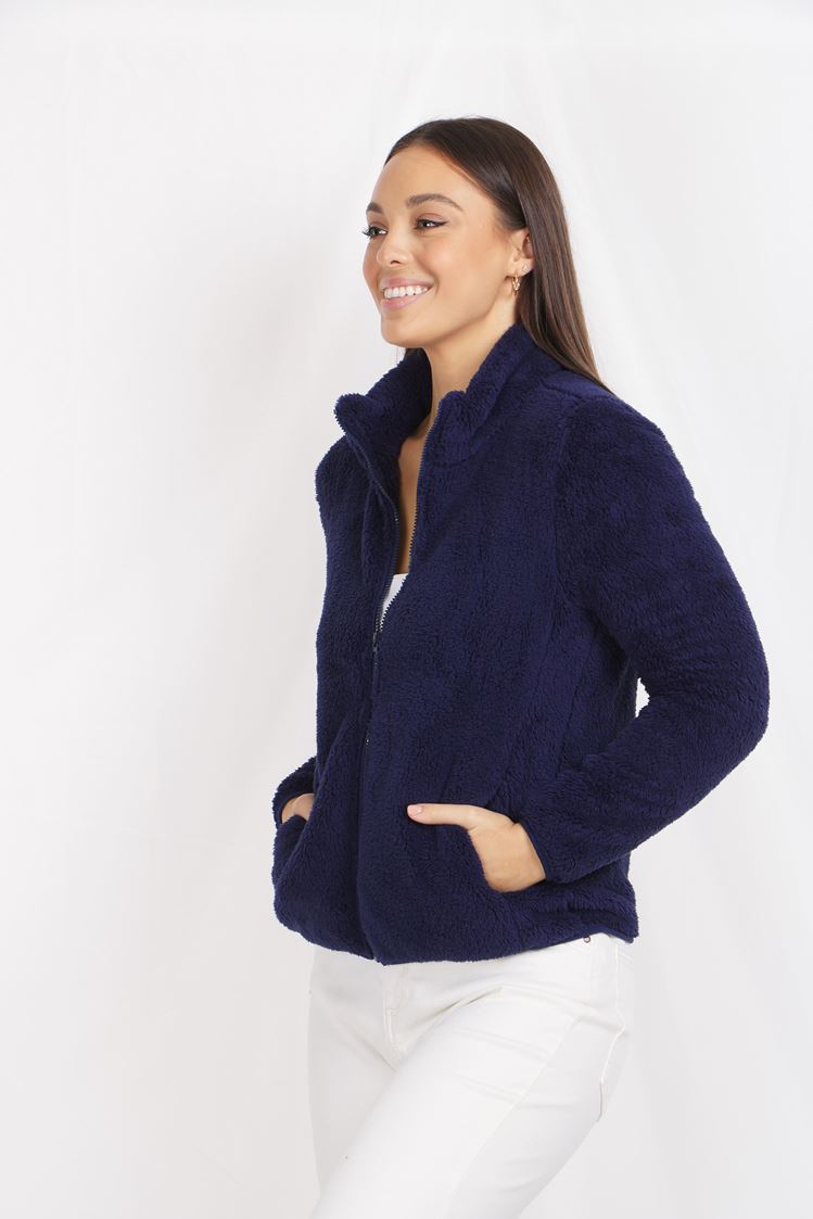 Caroline Morgan Zip Fluffy Jacket