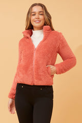 Caroline Morgan Zip Fluffy Jacket