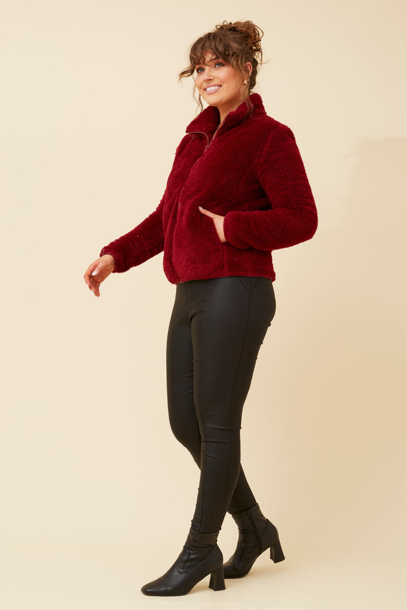 Caroline Morgan Zip Fluffy Jacket